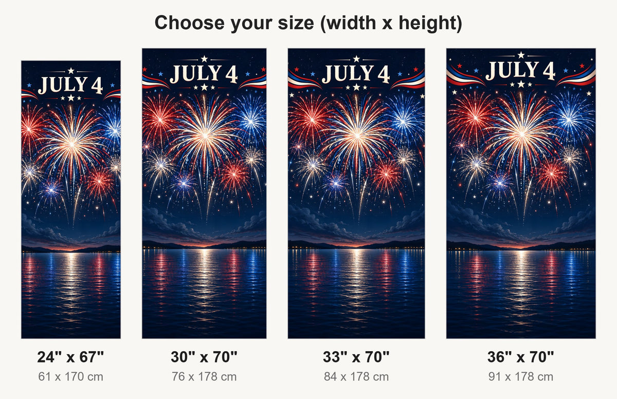 4th of July Fireworks fridge wrap available sizes 24, 30, 33 and 36 inch