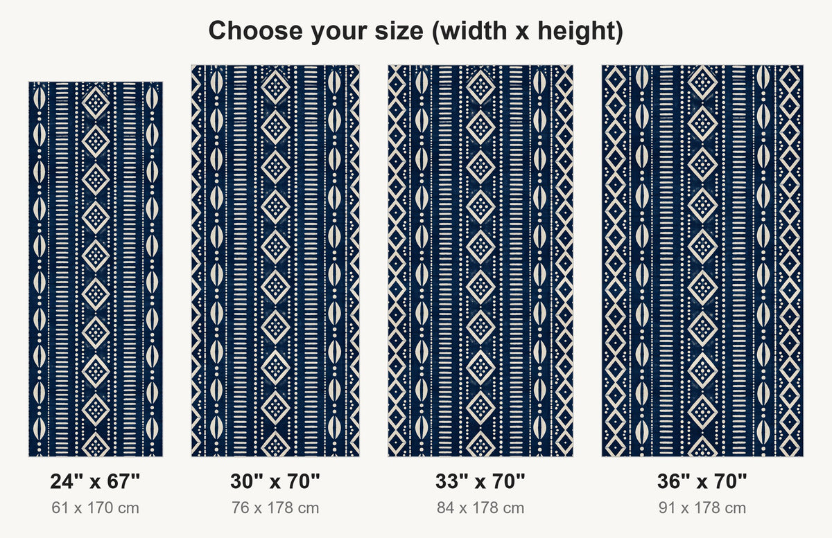Adire Indigo Pattern fridge wrap available sizes 24, 30, 33 and 36 inch
