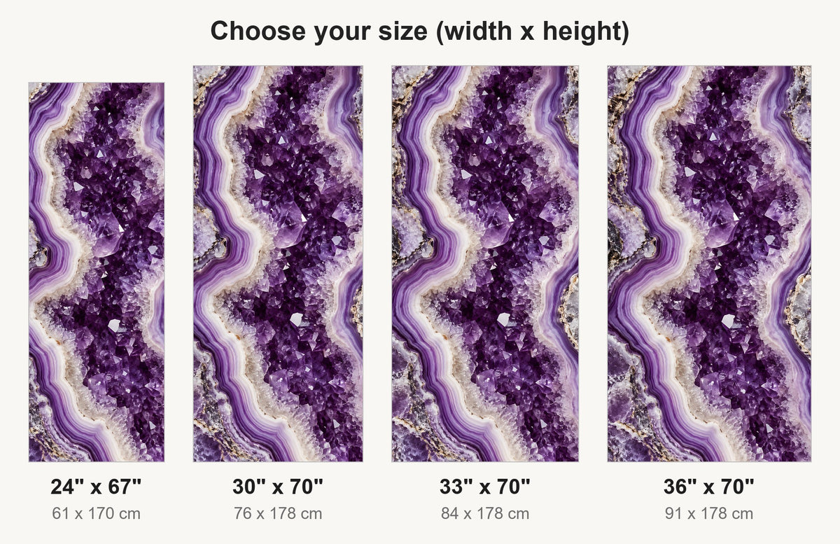 Amethyst Geode fridge wrap available sizes 24, 30, 33 and 36 inch