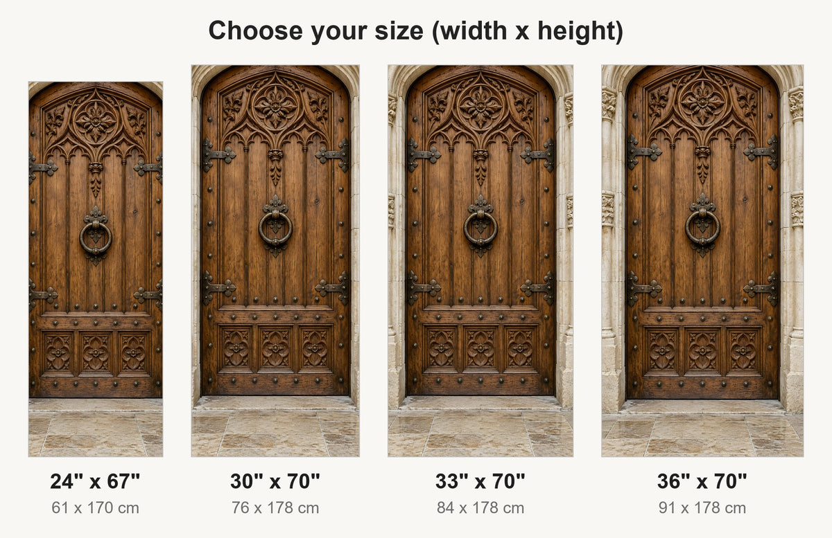 Antique Carved Door fridge wrap available sizes 24, 30, 33 and 36 inch