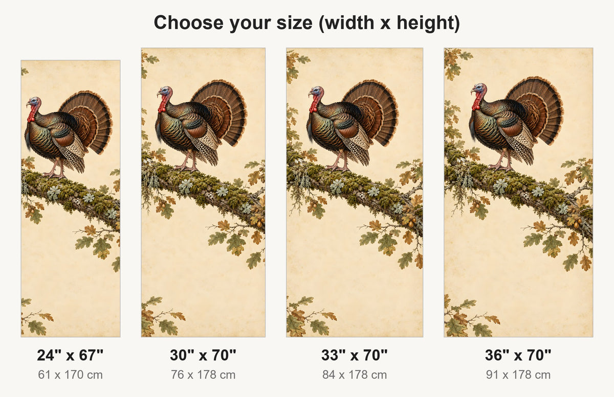 Audubon-Inspired Wild Turkey fridge wrap available sizes 24, 30, 33 and 36 inch