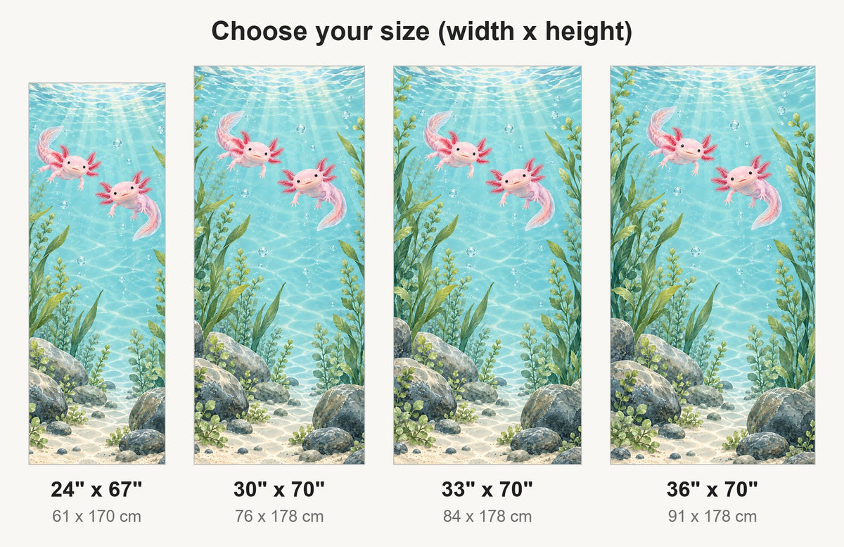 Axolotls fridge wrap available sizes 24, 30, 33 and 36 inch