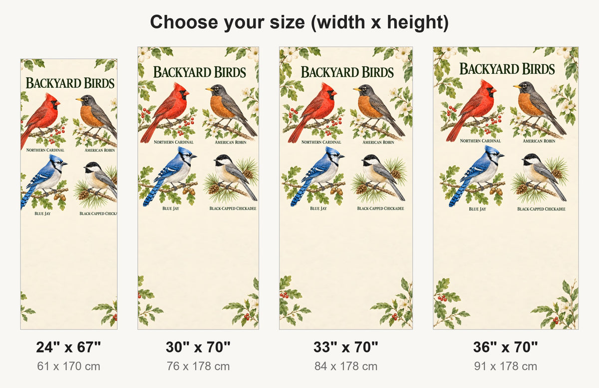 Backyard Birds Guide fridge wrap available sizes 24, 30, 33 and 36 inch
