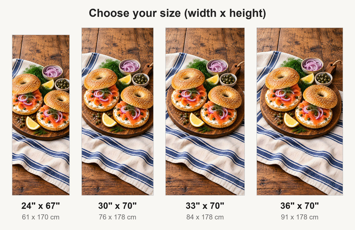 Bagels & Lox fridge wrap available sizes 24, 30, 33 and 36 inch