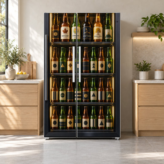 Beer Cooler Glass Door fridge wrap on a side-by-side refrigerator