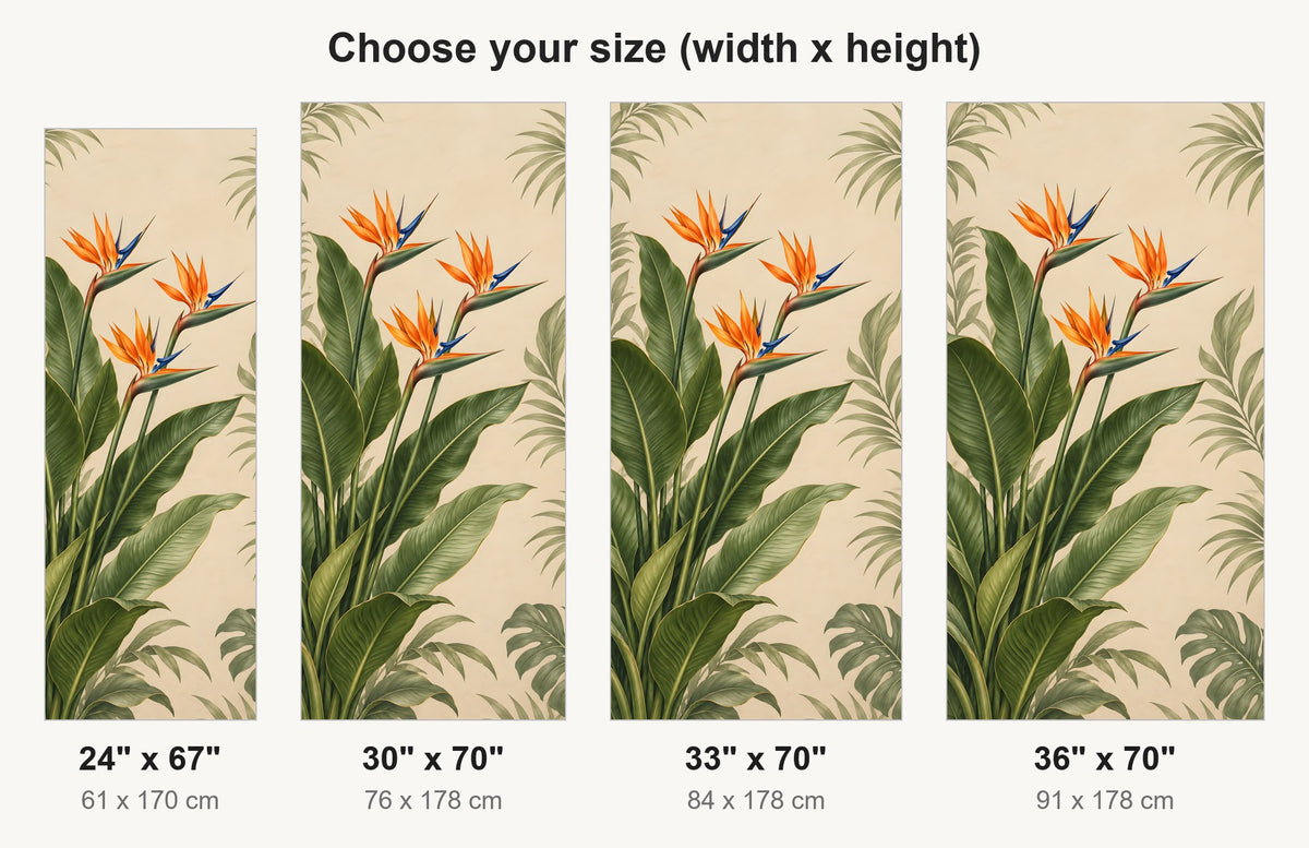 Bird of Paradise fridge wrap available sizes 24, 30, 33 and 36 inch