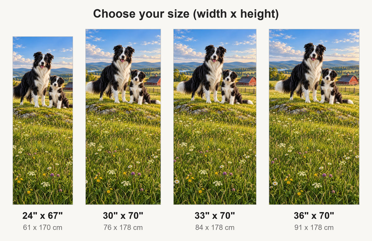 Border Collies fridge wrap available sizes 24, 30, 33 and 36 inch