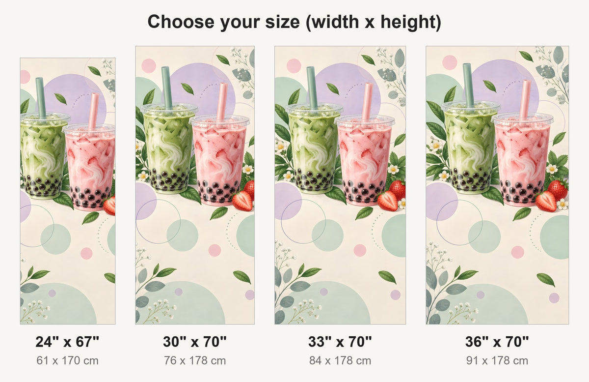 Bubble Tea fridge wrap available sizes 24, 30, 33 and 36 inch
