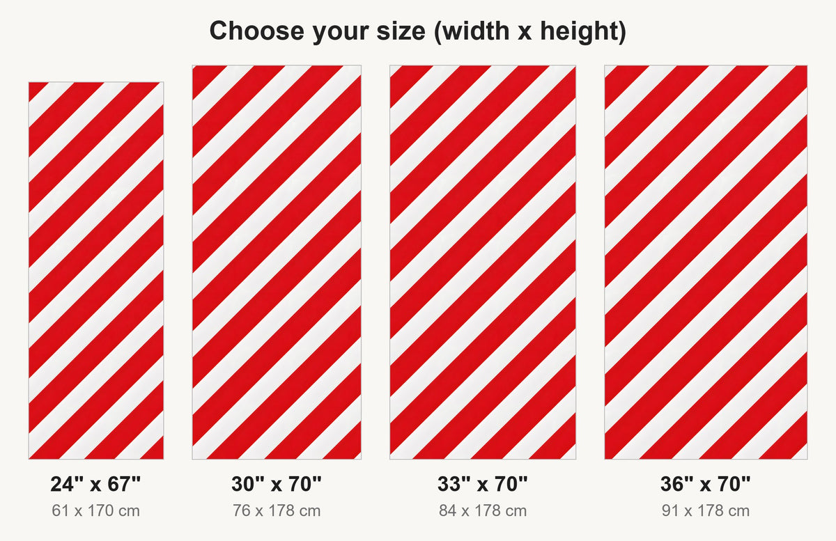 Candy Cane Stripes fridge wrap available sizes 24, 30, 33 and 36 inch