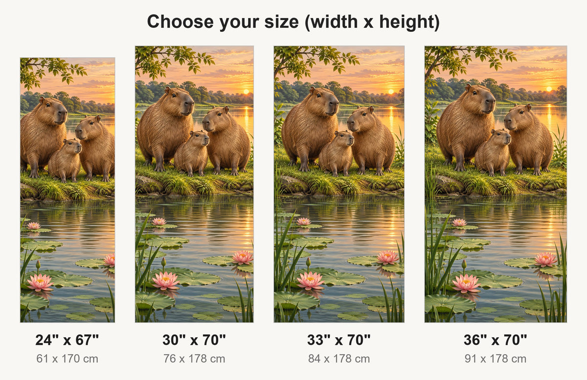 Capybaras fridge wrap available sizes 24, 30, 33 and 36 inch