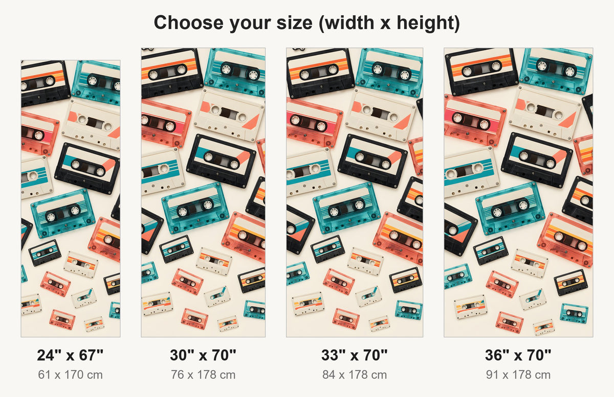 Cassette Tapes fridge wrap available sizes 24, 30, 33 and 36 inch