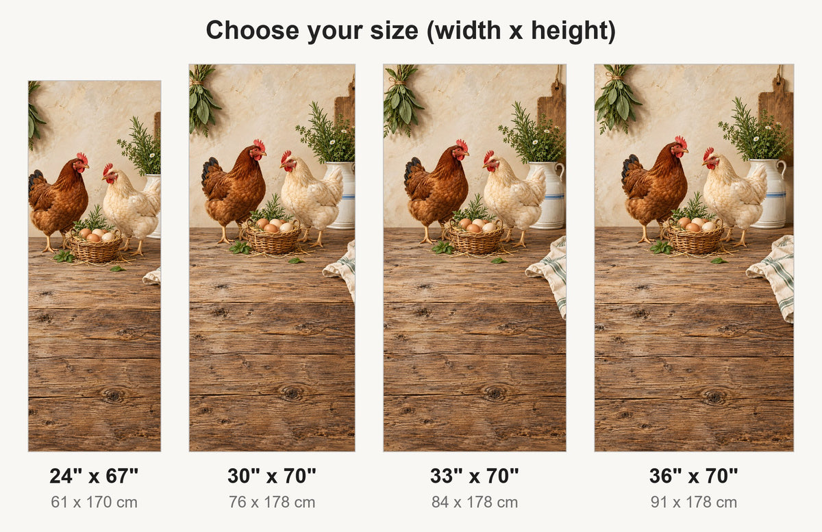 Chickens & Fresh Eggs fridge wrap available sizes 24, 30, 33 and 36 inch