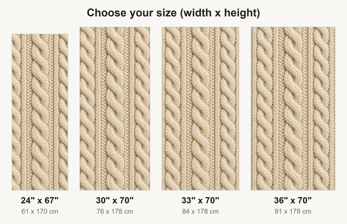 Chunky Cable Knit fridge wrap available sizes 24, 30, 33 and 36 inch