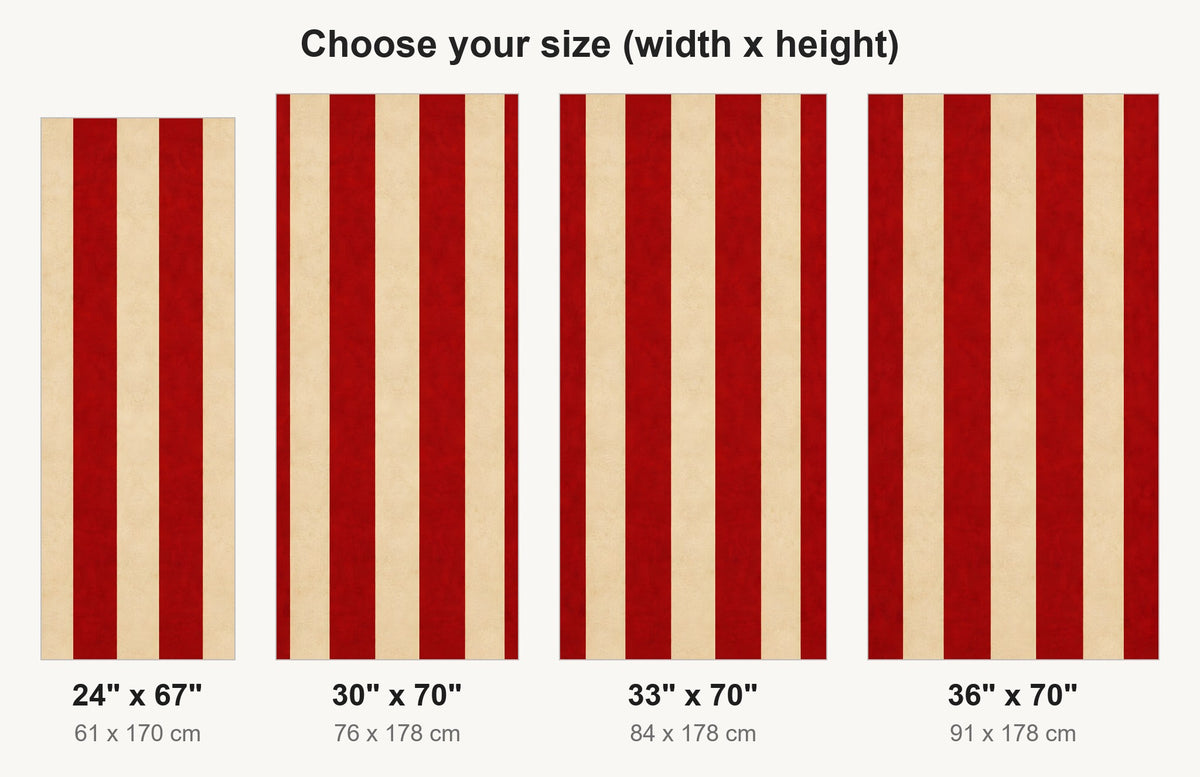 Circus Stripes fridge wrap available sizes 24, 30, 33 and 36 inch