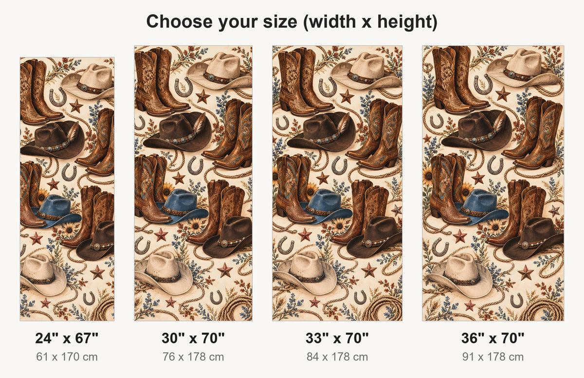 Cowboy Boots & Hats fridge wrap available sizes 24, 30, 33 and 36 inch