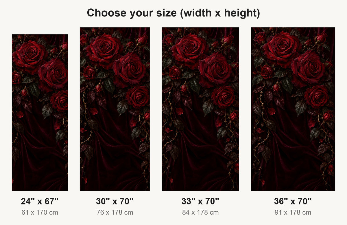 Dark Romantic Roses fridge wrap available sizes 24, 30, 33 and 36 inch