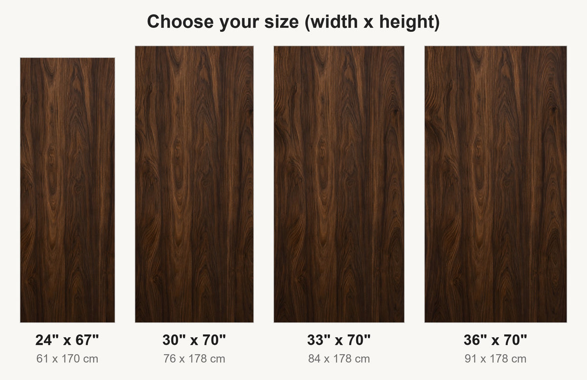 Dark Walnut Wood fridge wrap available sizes 24, 30, 33 and 36 inch
