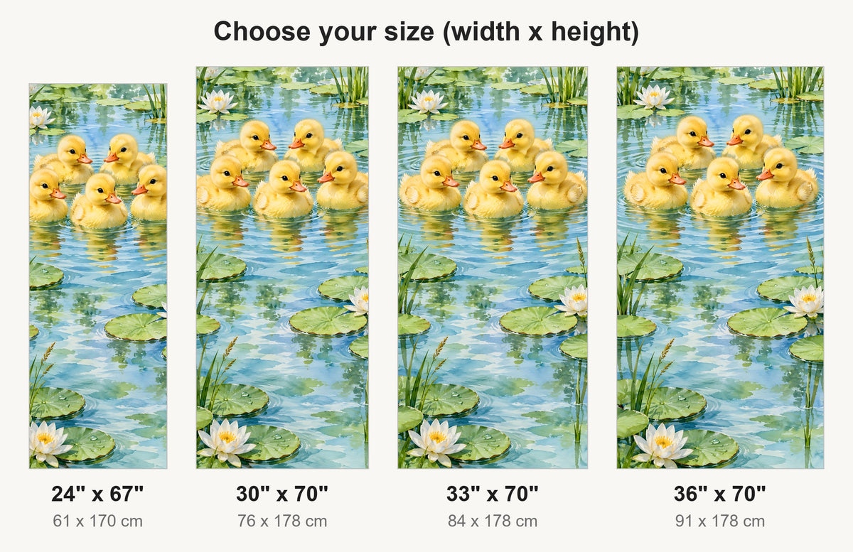 Ducklings in the Pond fridge wrap available sizes 24, 30, 33 and 36 inch