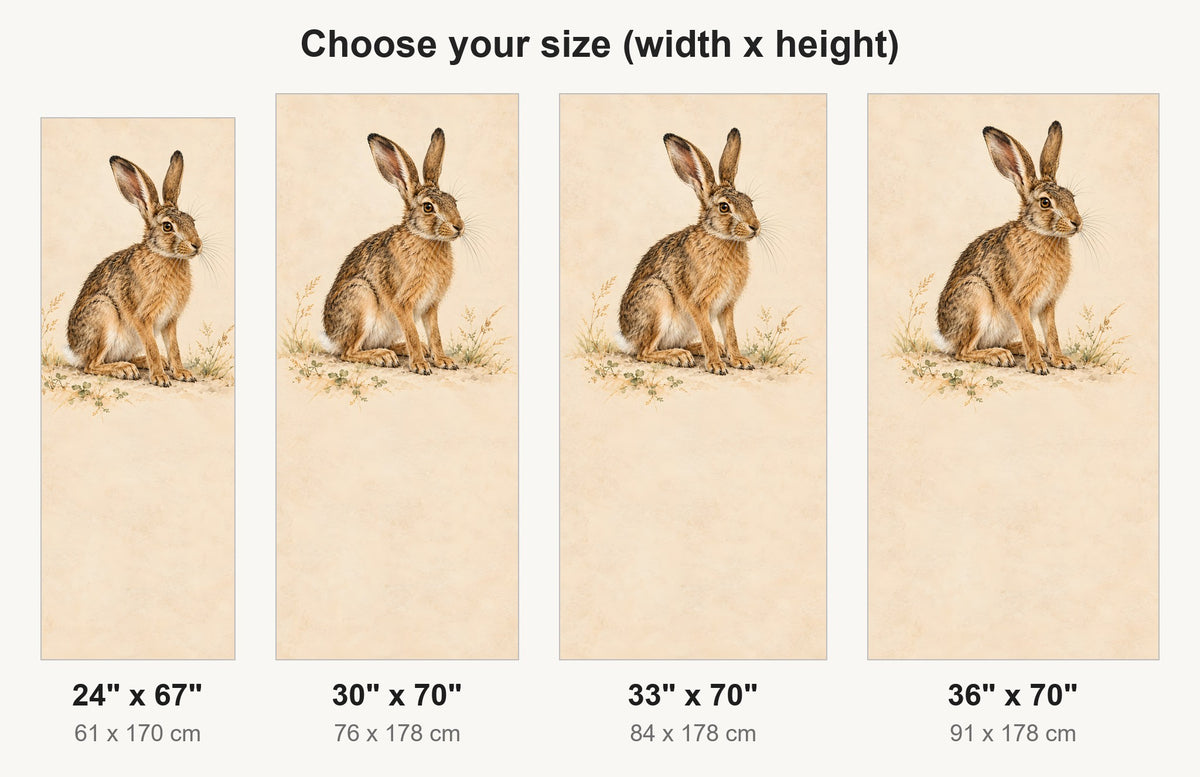 Dürer-Inspired Young Hare fridge wrap available sizes 24, 30, 33 and 36 inch