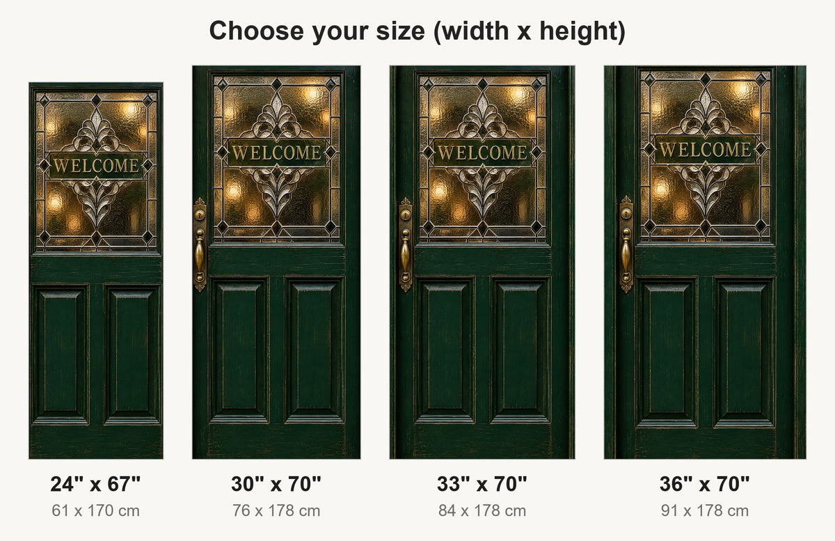 English Pub Door fridge wrap available sizes 24, 30, 33 and 36 inch