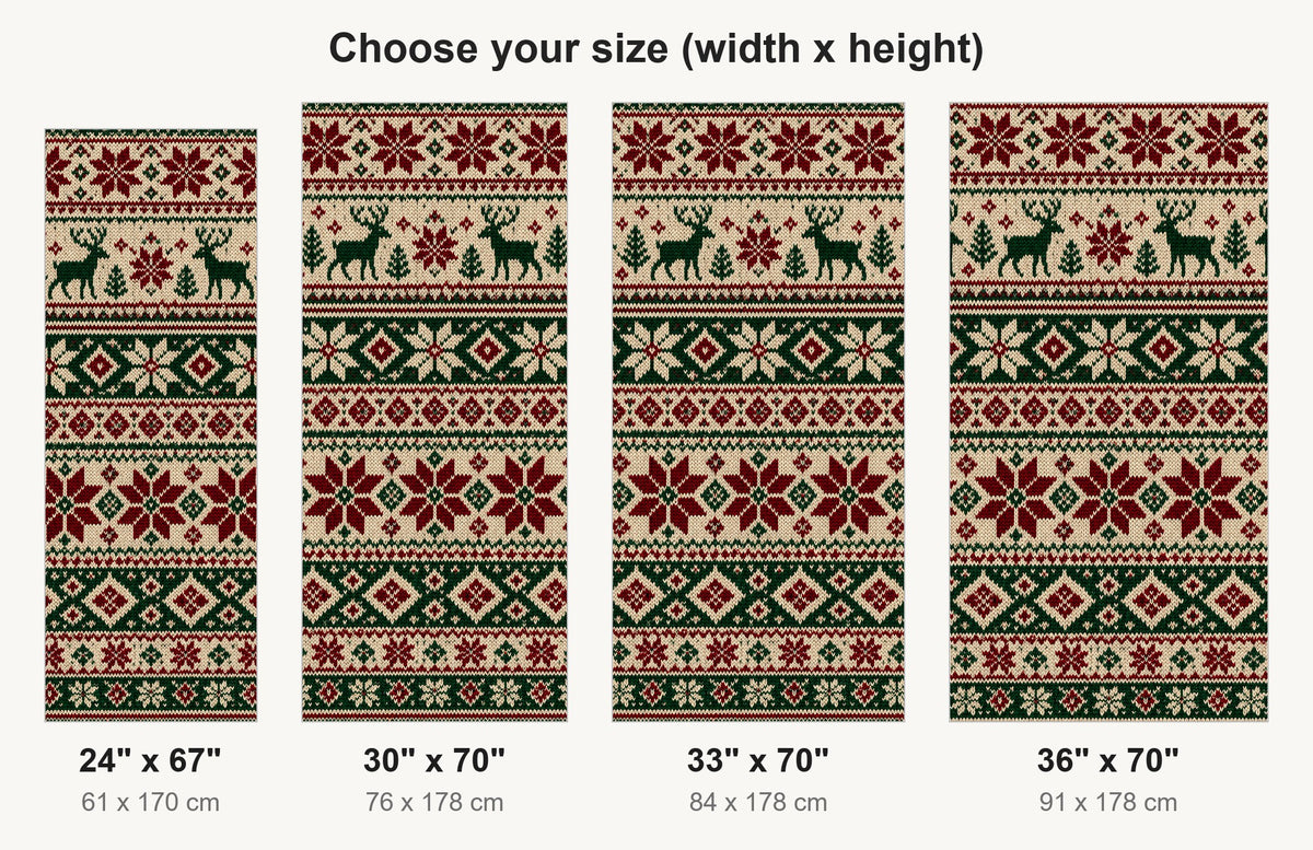 Fair Isle Sweater Knit fridge wrap available sizes 24, 30, 33 and 36 inch