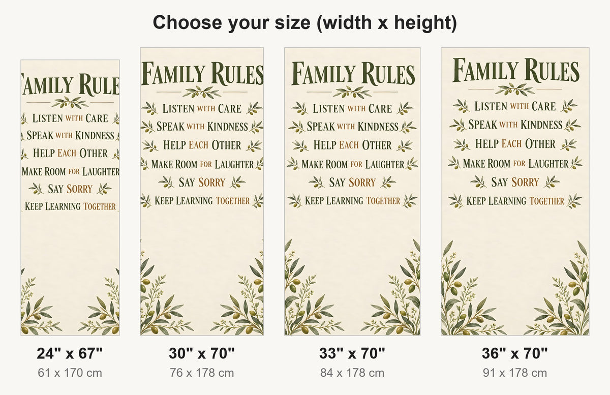 Family Rules fridge wrap available sizes 24, 30, 33 and 36 inch