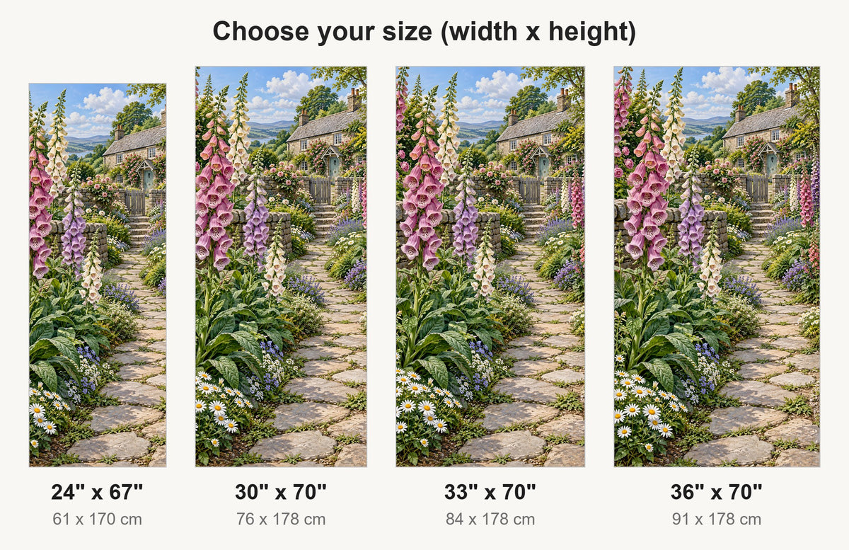 Foxgloves Cottage Garden fridge wrap available sizes 24, 30, 33 and 36 inch