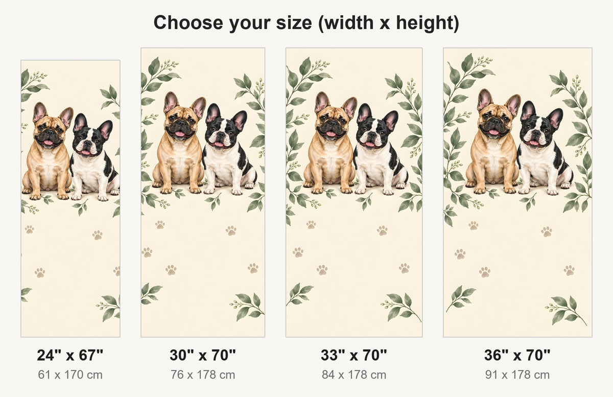 French Bulldogs fridge wrap available sizes 24, 30, 33 and 36 inch