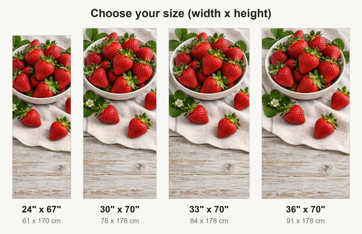 Fresh Strawberries fridge wrap available sizes 24, 30, 33 and 36 inch