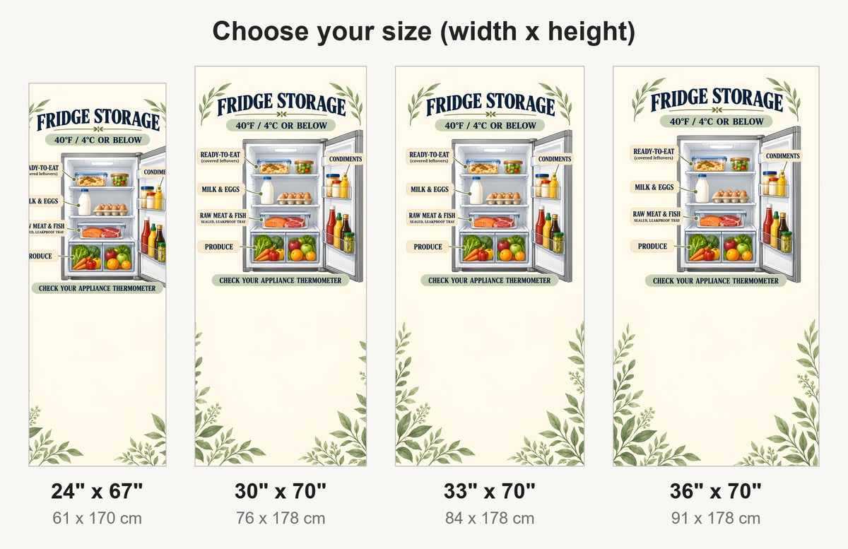 Fridge Storage Guide fridge wrap available sizes 24, 30, 33 and 36 inch