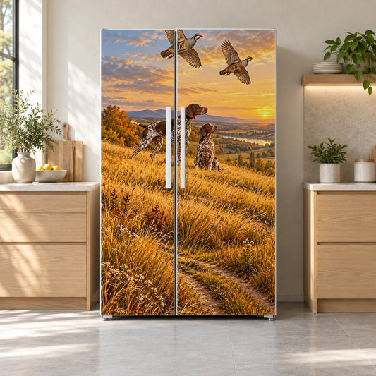 German Shorthaired Pointers fridge wrap on a side-by-side refrigerator