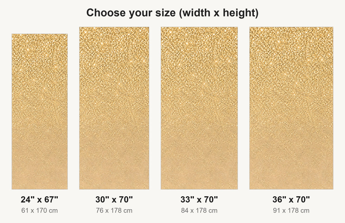 Gold Glitter Look fridge wrap available sizes 24, 30, 33 and 36 inch