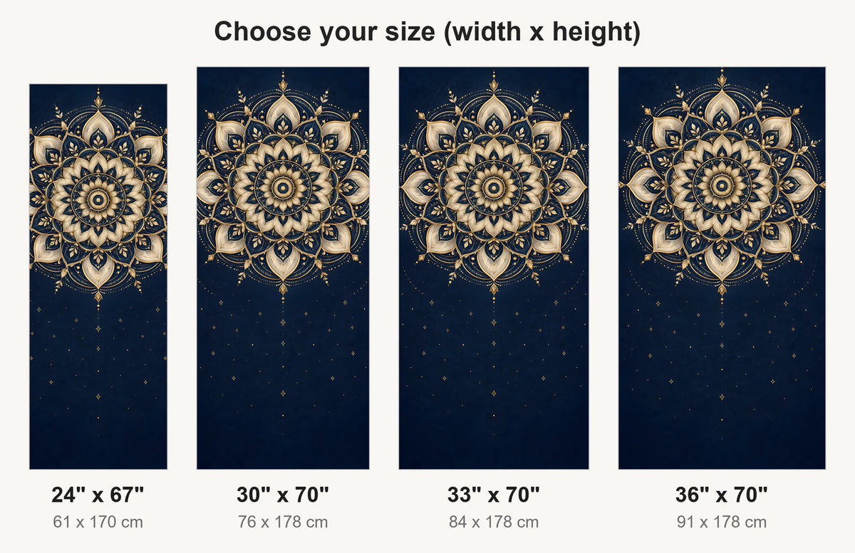 Gold Mandala fridge wrap available sizes 24, 30, 33 and 36 inch