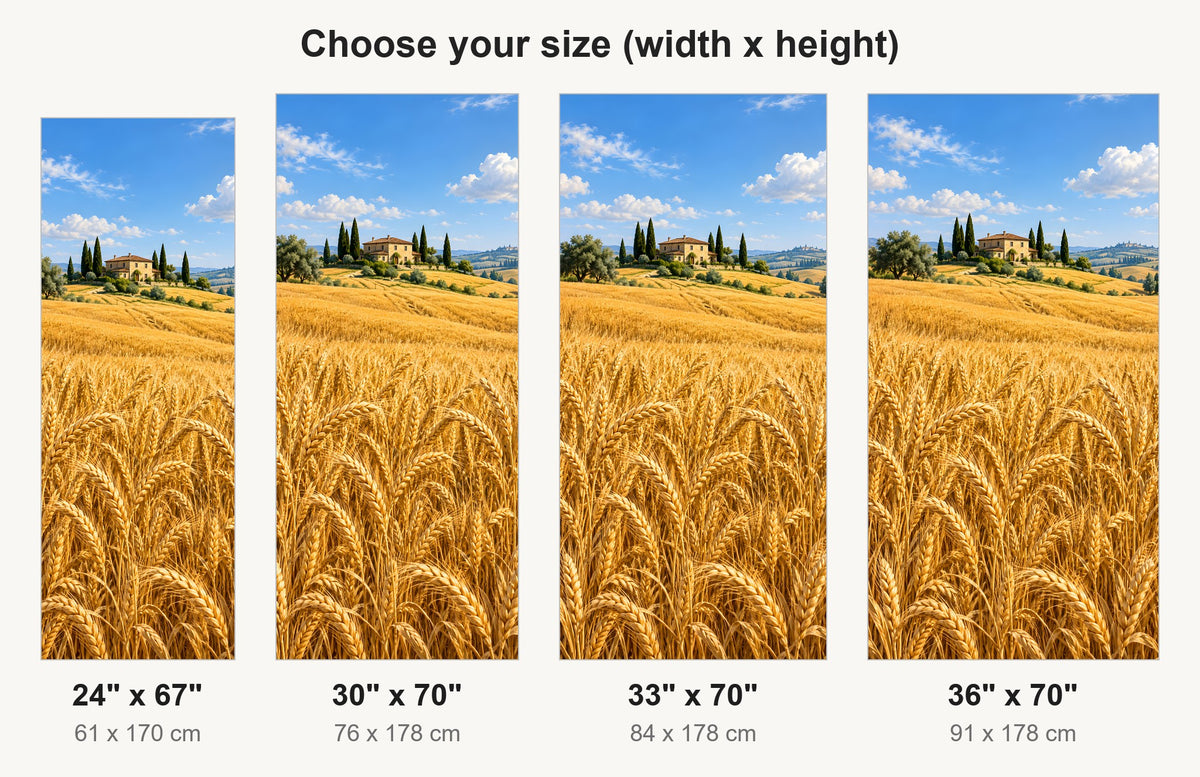 Golden Wheat Field fridge wrap available sizes 24, 30, 33 and 36 inch