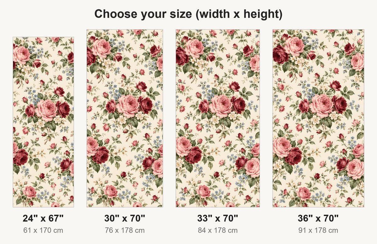 Grandma Chintz Roses fridge wrap available sizes 24, 30, 33 and 36 inch