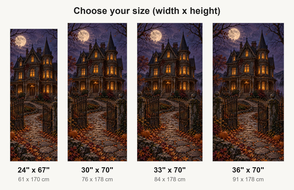 Haunted Victorian House fridge wrap available sizes 24, 30, 33 and 36 inch
