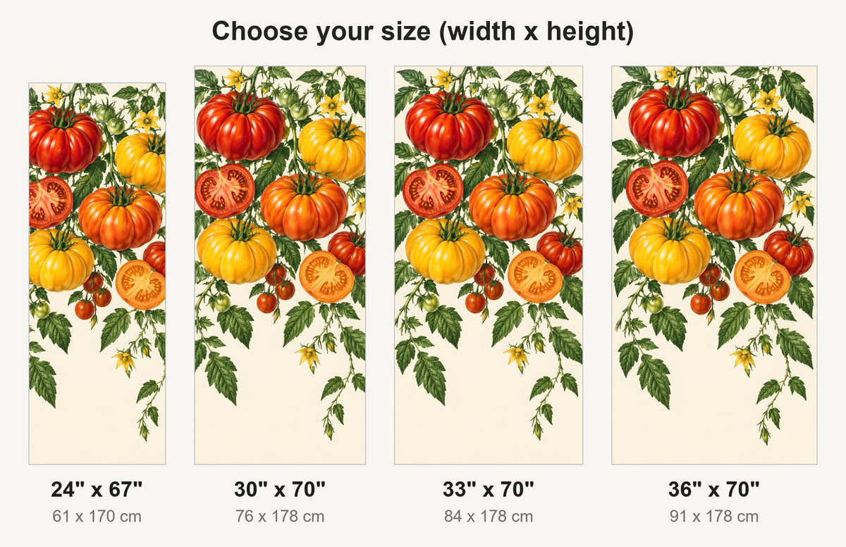 Heirloom Tomatoes fridge wrap available sizes 24, 30, 33 and 36 inch