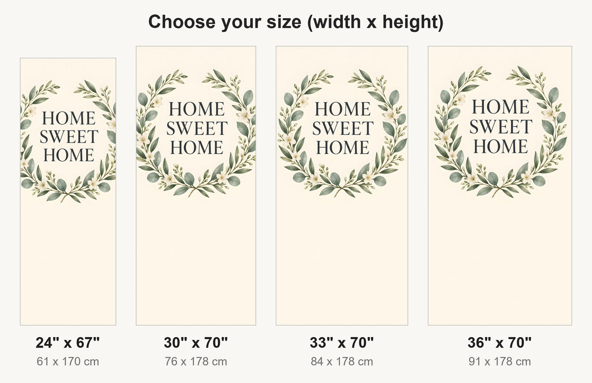 Home Sweet Home fridge wrap available sizes 24, 30, 33 and 36 inch