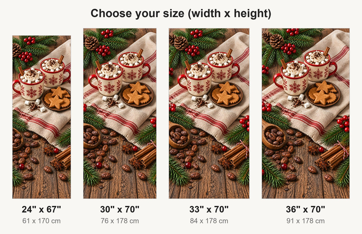 Hot Cocoa & Cookies fridge wrap available sizes 24, 30, 33 and 36 inch