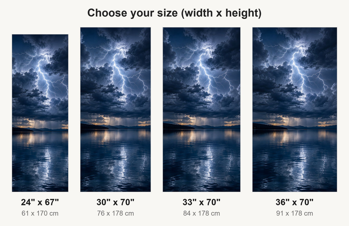 Lightning Storm fridge wrap available sizes 24, 30, 33 and 36 inch