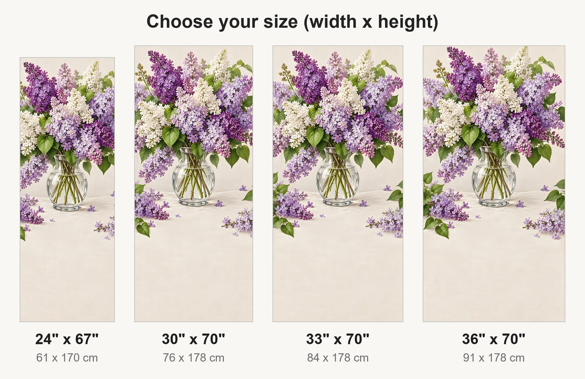 Lilacs fridge wrap available sizes 24, 30, 33 and 36 inch