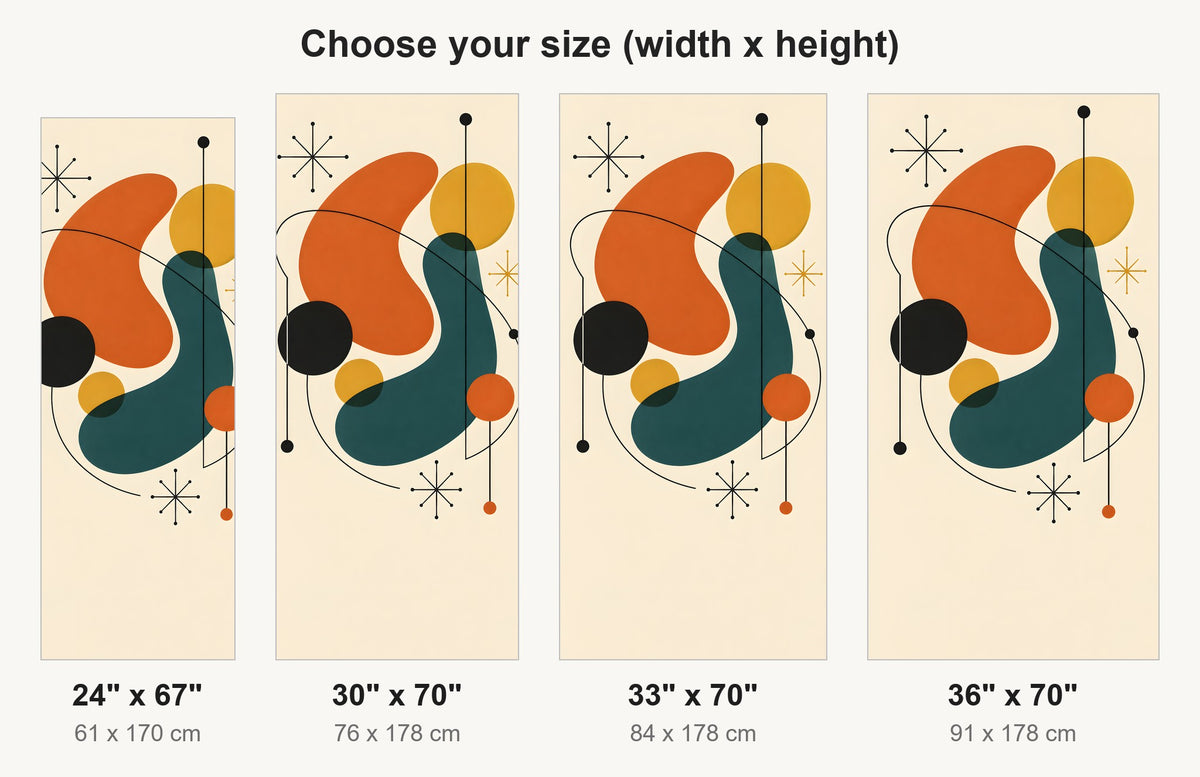 Mid-Century Shapes fridge wrap available sizes 24, 30, 33 and 36 inch