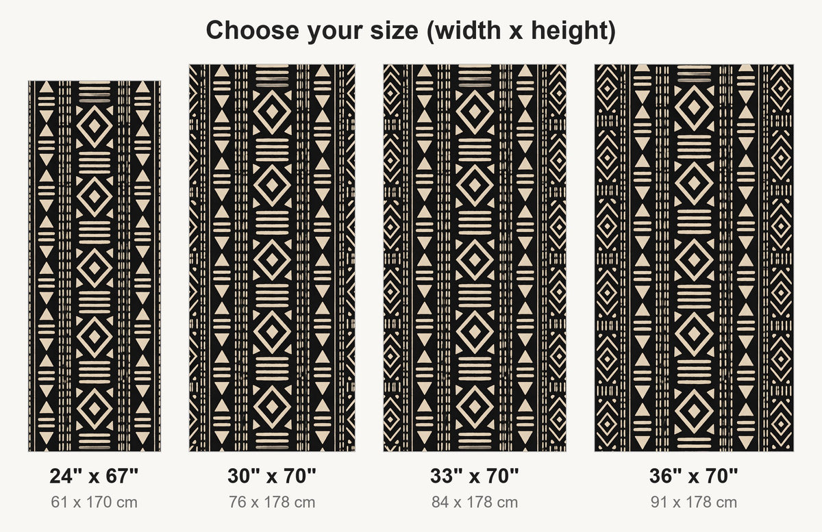 Mudcloth Pattern fridge wrap available sizes 24, 30, 33 and 36 inch