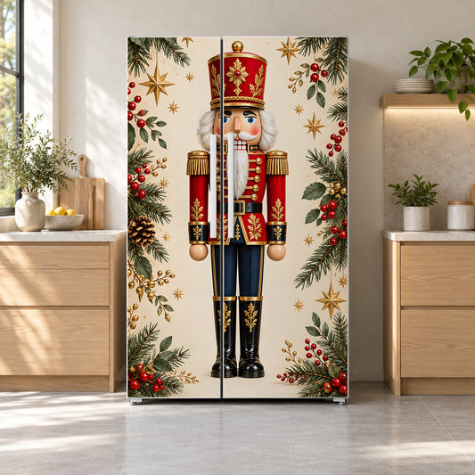 Nutcracker fridge wrap on a side-by-side refrigerator