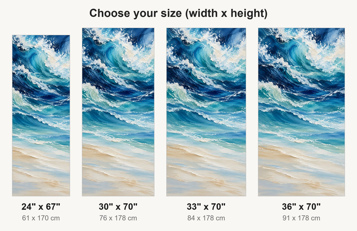 Ocean Wave Painting fridge wrap available sizes 24, 30, 33 and 36 inch