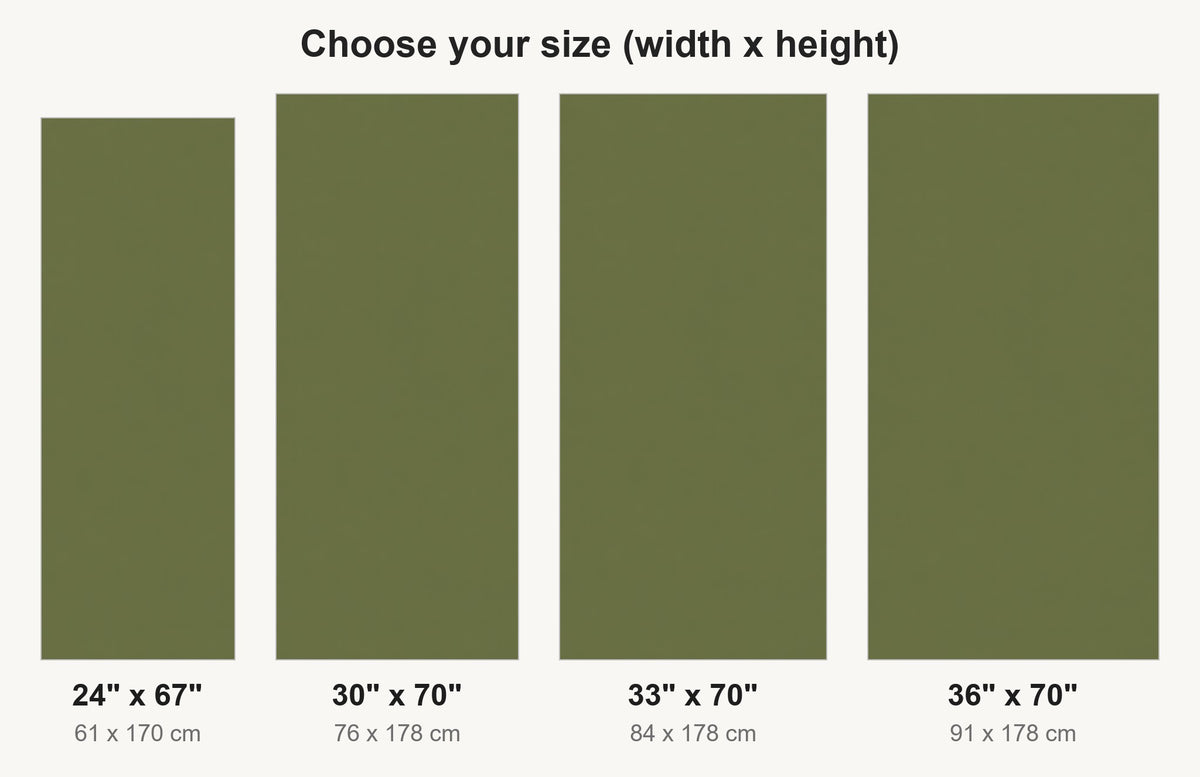 Olive Green fridge wrap available sizes 24, 30, 33 and 36 inch