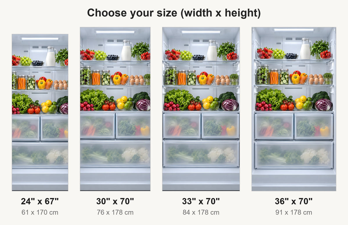 Open Fridge Illusion fridge wrap available sizes 24, 30, 33 and 36 inch