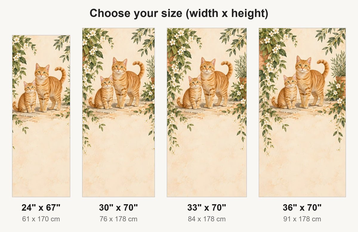 Orange Tabby Cats fridge wrap available sizes 24, 30, 33 and 36 inch