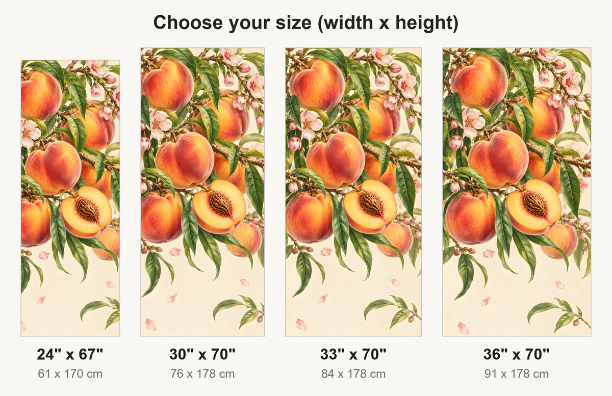 Peaches fridge wrap available sizes 24, 30, 33 and 36 inch