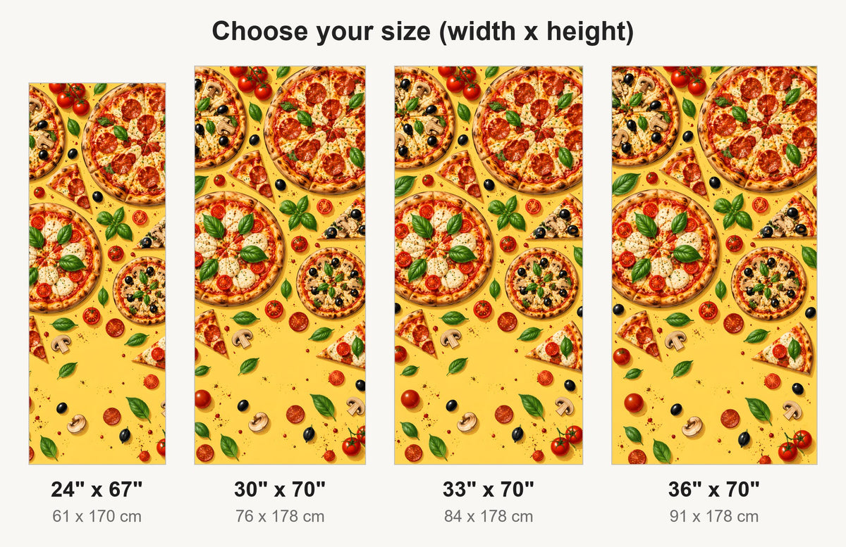 Pizza Party fridge wrap available sizes 24, 30, 33 and 36 inch